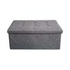 Puff Rectangular Banco Contenedor Plegable Gris Con Asiento Rebecca Mobili