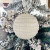 Set De 4 Bolas De Navidad Blancas De Plástico Con Cuentas Rebecca Mobili