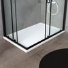 Cabina De Ducha 80x120 Perfil Negro Mate Cristal Transparente | City