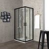 Cabina De Ducha De Diseño 70x70 Negro Mate Cristal Transparente 6 | City