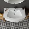 Mueble De Baño Moderno Colgado De 82 Cm Blanco Espejo Redondo | Riva