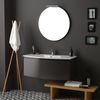 Mueble De Baño Curvo Cm 102 Gris Pizarra Brillante Espejo Redondo | Riva