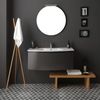 Mueble De Baño Curvo Cm 102 Gris Pizarra Brillante Espejo Redondo | Riva