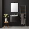 Mueble De Baño Con Lavabo Suspendido Gris Brillante Espejo Rectangular | Riva