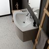 Mueble De Baño Cajón Curvo Capuchino Brillante Espejo Rectangular | Riva