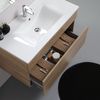 Mueble De Baño Suspendido De 90 Cm En Roble Natural Con Lavabo De La Serie Sole