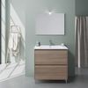 Mobile Bagno A Terra Da 80cm Con Lavabo E Cassetti Rovere | Laguna