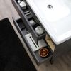 Mueble De Baño 100cm Gris Industrial Con Patas De Acero Y Espejo Contenedor | Viena