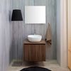 Mueble De Baño Suspendido De 60 Cm Con 2 Puertas Efecto Nogal, Lavabo De Diseño, Espejo 60x70 | Siena
