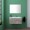 Mueble Con Cajón De 90 Cm Para Baño Color Cemento, Lavabo Y Espejo | Madrid