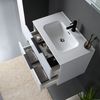 Mueble De Baño Suspendido Blanco Brillante Con Manija Negra Espejo Led Touch |parigi