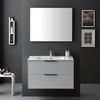 Mueble Blanco Brillante Para Baño 90cm Manijas Negras Espejo A Ras | París