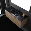 Mueble De Baño De 120 Cm En Efecto Madera De Roble Con Lavabo Negro Individual | Sole