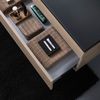 Mueble De Baño De 120 Cm En Efecto Madera De Roble Con Lavabo Negro Individual | Sole