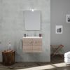 Mueble De Baño 60 Cm Roble Con Porta Toallas De Metal Suspendido | Square