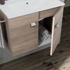 Mueble De Baño 60 Cm Roble Con Porta Toallas De Metal Suspendido | Square