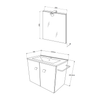 Mueble De Baño 60 Cm Roble Con Porta Toallas De Metal Suspendido | Square