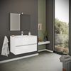 Mueble De Baño Suspendido Blanco Brillante 80 Cm 2 Cajones | Benaco