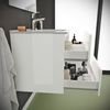 Mueble De Baño Suspendido Blanco Brillante 80 Cm 2 Cajones | Benaco