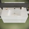 Mueble De Baño Con Cajones 100cm Lavabo Y Espejo Blanco Alto Brillo | Benaco