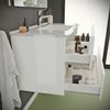 Mueble De Baño Con Cajones 100cm Lavabo Y Espejo Blanco Alto Brillo | Benaco