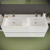 Mueble De Baño Blanco Brillante 120cm, Cajones Y Lavabo Doble | Benaco