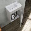 Mueble De Baño Colgado Ahorrador De Espacio 42cm Gris Efecto Madera | Smart