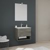 Mueble De Baño Suspendido De 60 Cm, Cajón + Compartimento Abierto En Gris Oscuro | Venezia