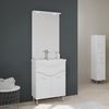 Mueble De Baño De Pie 65cm 2 Puertas, Espejo Con Led Blanco Pulido | Easy