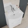 Mueble De Baño De Pie 65cm 2 Puertas, Espejo Con Led Blanco Pulido | Easy