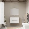 Mueble De Baño Blanco Mate 80cm Con Laterales De Roble Gris | Magnolia