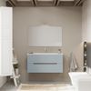 Mueble De Baño Color Azul Mate Y Roble Natural De 100 Cm | Magnolia