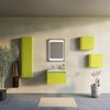 Mueble De Baño Verde Oliva De 60cm, Lavabo De Cerámica Y Espejo | Monaco