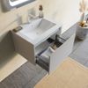 Mueble De Baño Gris Claro Mate De 60 Cm, Lavabo Y Espejo De 60x80 | Monaco