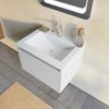 Mueble De Baño Gris Claro Mate De 60 Cm, Lavabo Y Espejo De 60x80 | Monaco