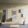 Mueble De Baño Gris Claro Mate De 60 Cm, Lavabo Y Espejo De 60x80 | Monaco