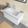 Mueble De Baño Suspendido 80cm Blanco Mate Con Espejo Led 60x80 | Mónaco