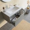 Mueble De Baño De 80cm Color Beige Arena Con Espejo Redondo Iluminado Led | Mónaco