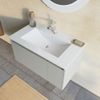 Mueble De Baño De 80cm Color Beige Arena Con Espejo Redondo Iluminado Led | Mónaco