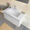 Mobiliario De Baño Suspendido 80cm Gris Perla Espejo 80x60 Con Reloj | Mónaco