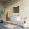 Mueble De Baño Gris Claro Mate 100cm, Lavabo, Espejo Led | Monaco