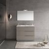 Mueble De Baño De Pie 100cm Gris Con Lavabo, Espejo 100x60 | New York