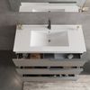 Mueble De Baño De Pie 100cm Gris Con Lavabo, Espejo 100x60 | New York