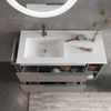 Mueble De Baño De Pared 100cm Cajones De Ceniza Y Compartimento Abierto| New York