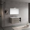 Mueble De Baño Colgante De 100cm De Color Gris Ceniza Con Espejo De 100x60 | New York