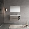 Mueble De Baño Colgante De 100cm De Color Gris Ceniza Con Espejo De 100x60 | New York