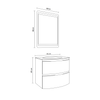 Mueble De Baño Curvo De Pared 70cm Brillo Blanco Led Espejo 80x60 | Los Angeles