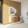 Mueble De Baño Curvado De Roble Miel De 105 Cm Con Espejo Abatible | Los Angeles