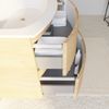 Mueble De Baño Curvado De Roble Miel De 105 Cm Con Espejo Abatible | Los Angeles