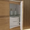 Mueble De Baño Curvado De Roble Miel De 105 Cm Con Espejo Abatible | Los Angeles